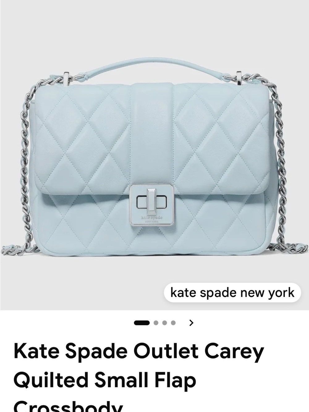 kate spade Quilted Small Flap Crossbody - Light Blue